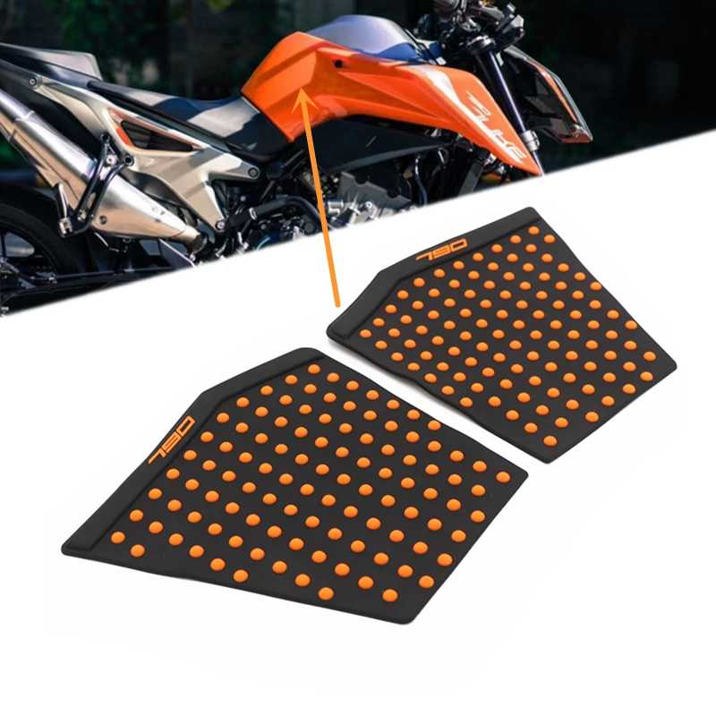 DUKE790 Anti Slip Tank Side Pad Sticker Gas Knee Grip Tank Traction Pad Side Sticker Decal for KTM DUKE 790 DUKE790 for ktm duke 250 duke 250 new full car fairing shell sticker decal air guide groove motorcycle stickers 250