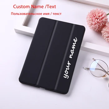 

Custom Name /Text Magnet Flip Cover For Apple iPad 2018 9.7" Case For iPad Air 2 PU Leather Tablet Folding Folio Case