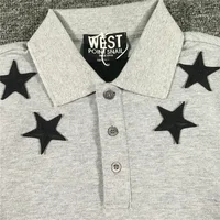 Polos décontractés brodés en coton avec col et couronne, chemise de skateboard, haut mignon, nouveauté 2021, 7, 4 étoiles, 046 3