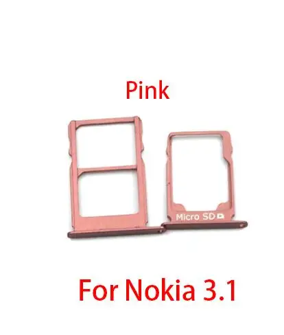 Micro Nano SIM держатель для карт лоток адаптер держателя слота разъем для Nokia 5 5,1/для Nokia 3 3,1 - Цвет: For Nokia 3.1 Pink