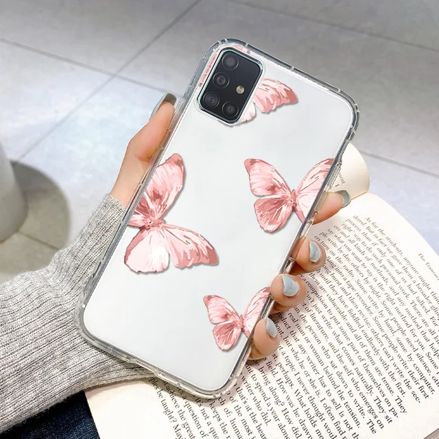 Butterfly Case for Samsung A51 Coque Samsung A32 A52 A72 A12 A31 A71 A50 A70 S20 FE S21 Ultra S30 Plus Silicone ShockProof Cover UA31