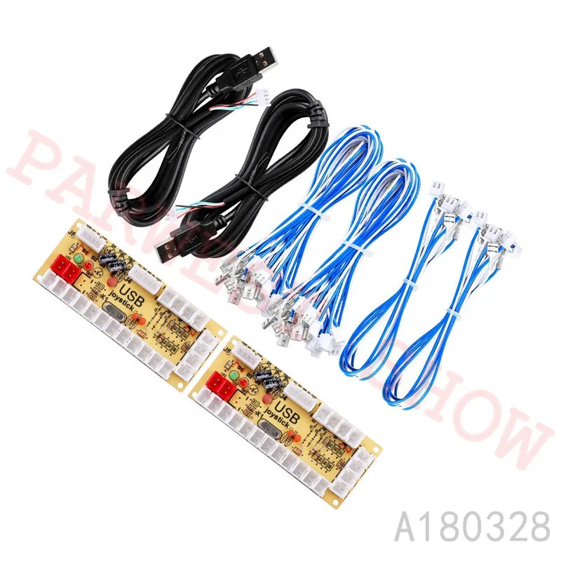 

10PCS Zero Delay Arcade USB ENCODER PC TO ARCADE JOYSTICK FOR 5PIN JOYSTICK & 2.8MM/4.8MM BUTTON Metal & Plastic With USB Cables