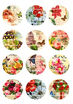 

Handmade Colorful picture Round Glass Cabochons Refrigerator magnet for Necklace Decoration and Phone Chain Accessaries86