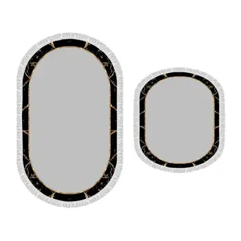 

Oval Fringed 2'li Bath Mat Pad Space Gray