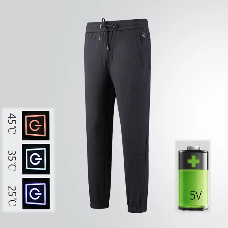 USB Smart Heated Hiking Pants Winter Men Thicken Heating Base Layer