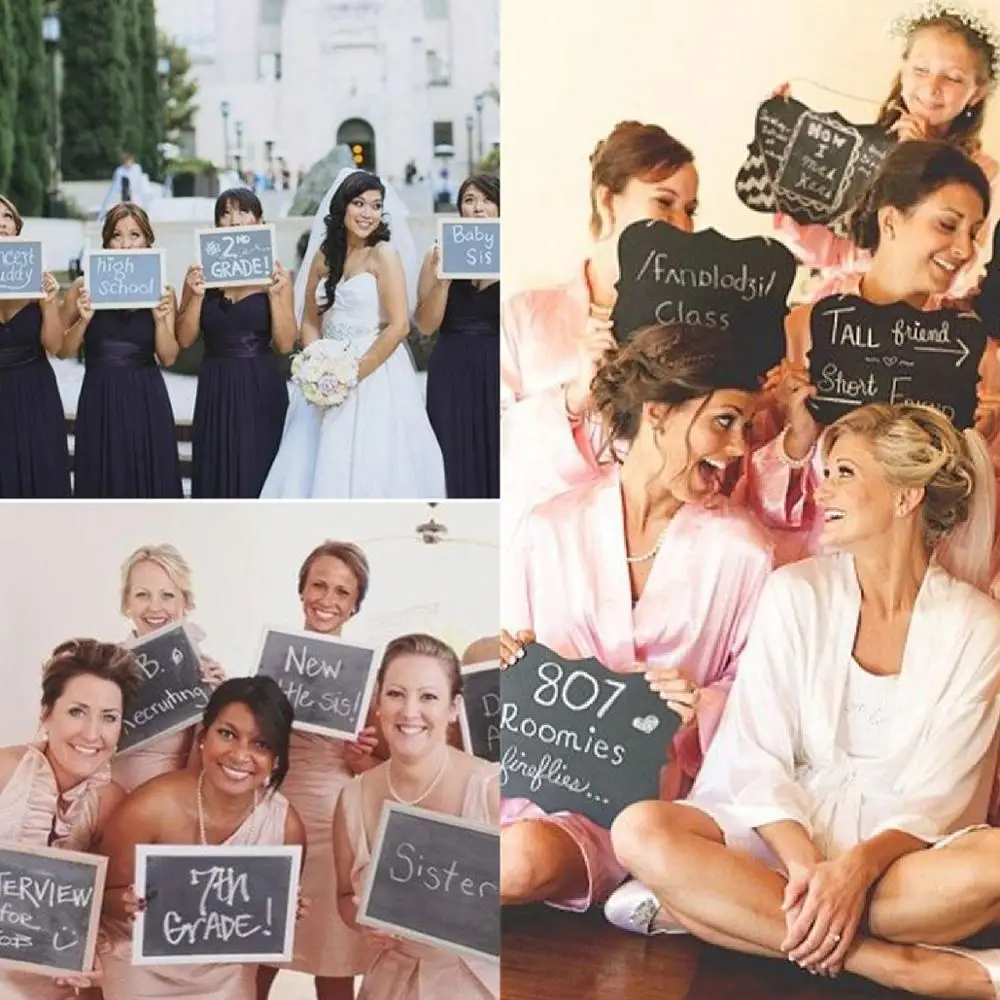 

PATIMATE Mini Chalkboard Wooden Easel Rustic Wedding Decor Table Mr&Mrs Bride To Be Weeding Decoration For Weddings Party Decor