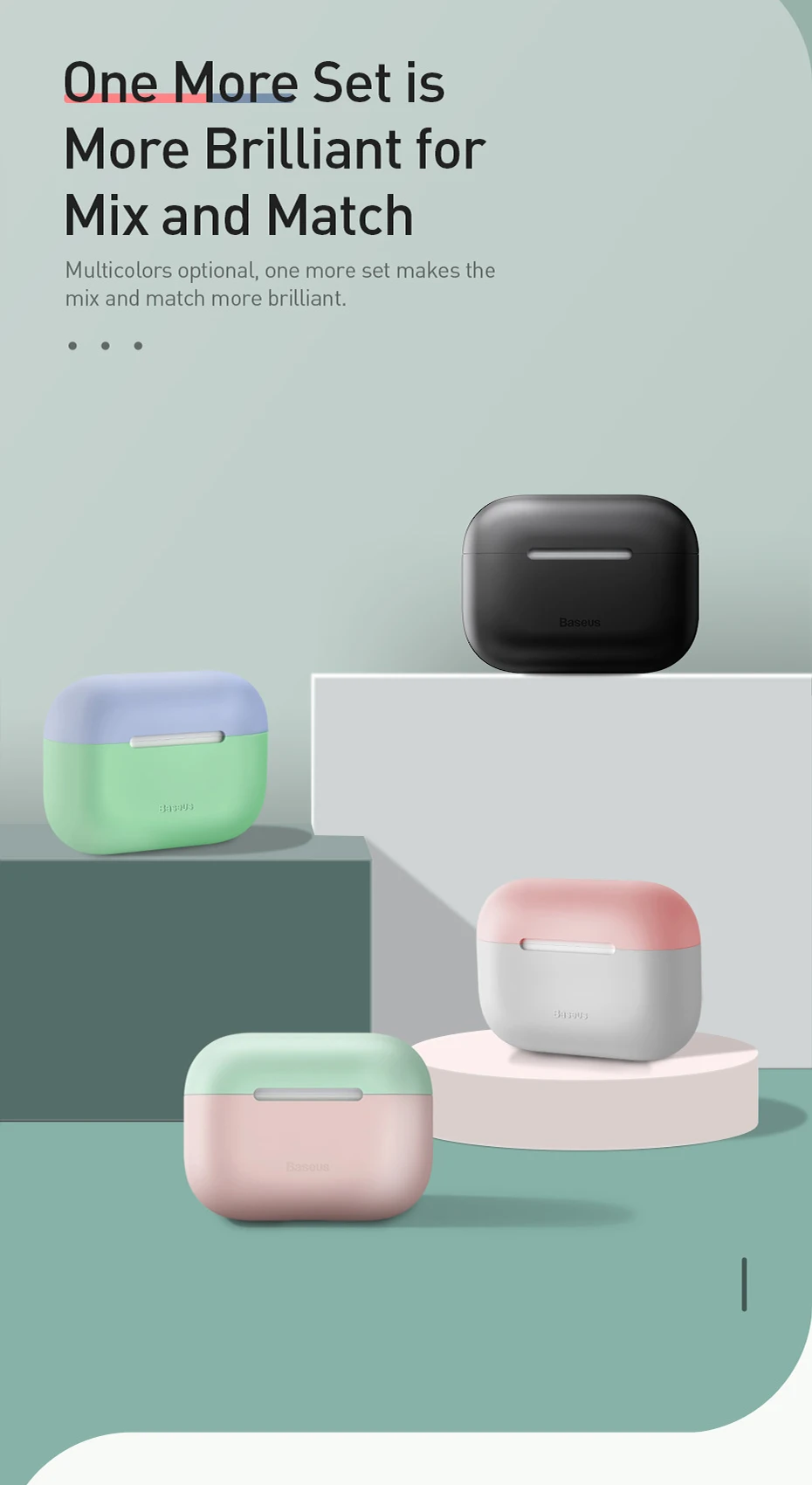 Чехол для наушников Baseus для AirPods, Цветной силиконовый чехол для AirPods Pro, чехол для беспроводных наушников с Bluetooth для Airpods 2/1