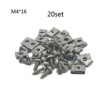 

M4/M5 Motorcycle Anti-Rust U-Type Metal Clips Self-Tapping Screws Retainer Kit R2LC