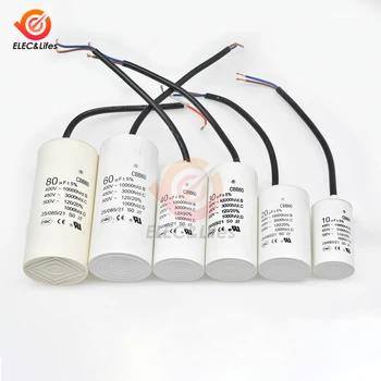 

450V 10UF 20UF 30UF 40UF 60UF CBB60 Polypropylene Film Capacitor AC Motor Run Capacitors 400-500V AC for Fridge Washing Machine