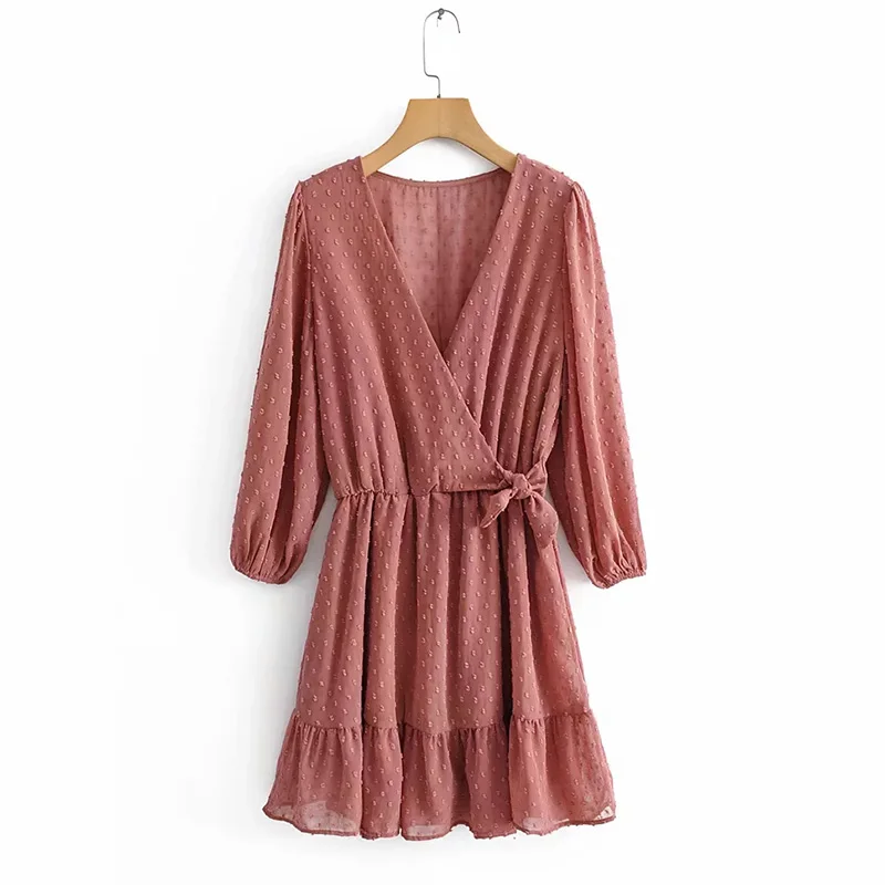 dark red Yojoceli шифоновый жаккардовый детский комбинезон с v-образным вырезом и рюшами boho короткий комбинезон с длинными рукавами - Цвет: dark red