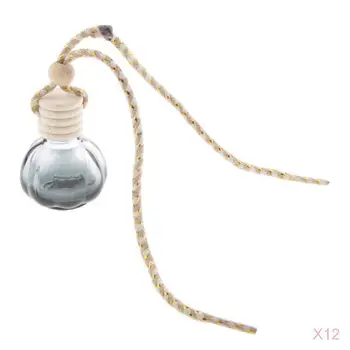 

5ml Ball Air Freshener Empty Bottle Fashion Glass Car Perfume Pedant Home Fragrance Accessories 12-set