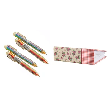

4Pcs 6 in 1 Rainbow Ballpoint Ball Point Pen Students Office & 1 Pcs 6 Inches 100 Photos Flower Album Gift Album
