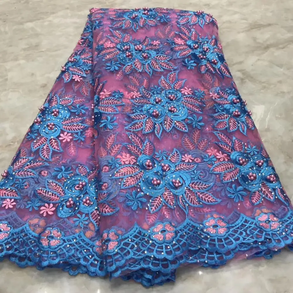 Новейший стиль Африканский гипюр французский тюль кружева ткани с камнями вышивка кружева материалы 5 ярдов кружева стрейч отделка