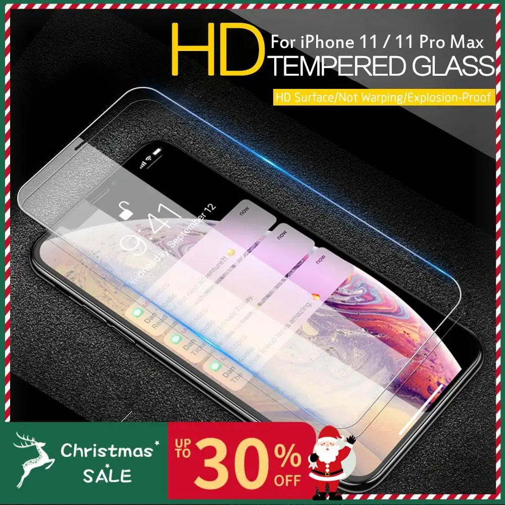 Для iPhone 11 Защитная пленка для экрана для iPhone 11 Pro MAX Защитная закаленная пленка для iPhone11 Pro Max Защитная пленка для экрана Переднее стекло