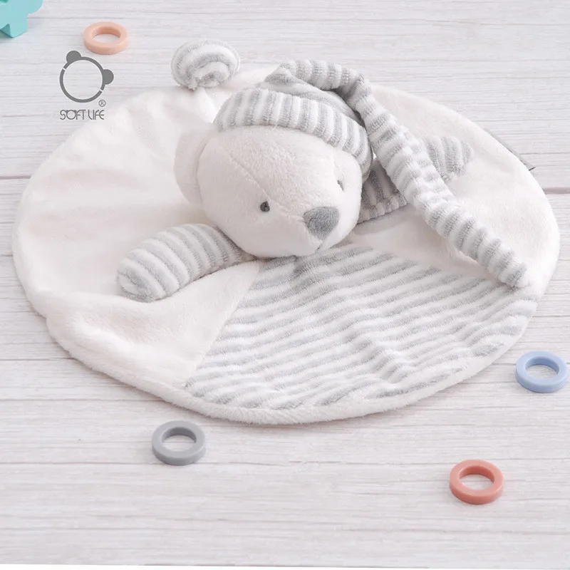 Детское мягкое одеяло с медведем, одеяло с кроликом для безопасности, детское полотенце для сна, полотенце для новорожденных - Цвет: hat bear
