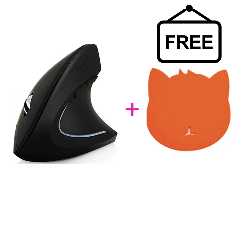 Add Mouse Pad USB оптическая Вертикальная беспроводная мышь приемник Бесшумная компьютерная мышь для ПК Overwatch ноутбука Pk logitech Xiaomi компьютерная мышь - Цвет: Add Mouse Pad