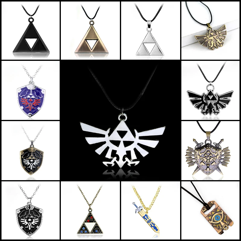 Ожерелье Triforce с подвеской в виде игры стиле аниме серебряное покрытое