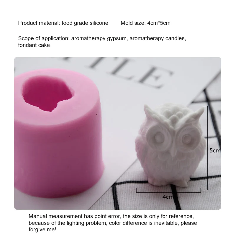 3D Сова силиконовая форма для свечей для DIY изготовления Ароматических Свечей натуральная соевая ароматерапия воском форма для свечей полимерная глина формы для помадки