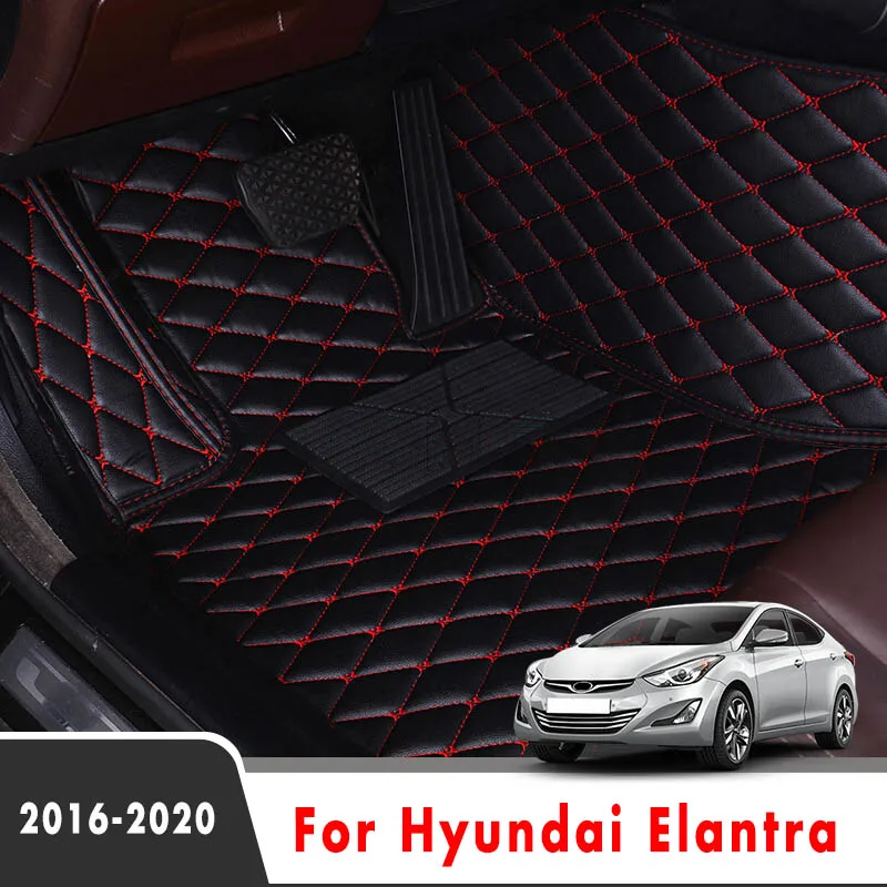 Car Floor Mats For Hyundai Elantra 2020 2019 2018 2017 2016 Auto Leather Carpets Interior Parts