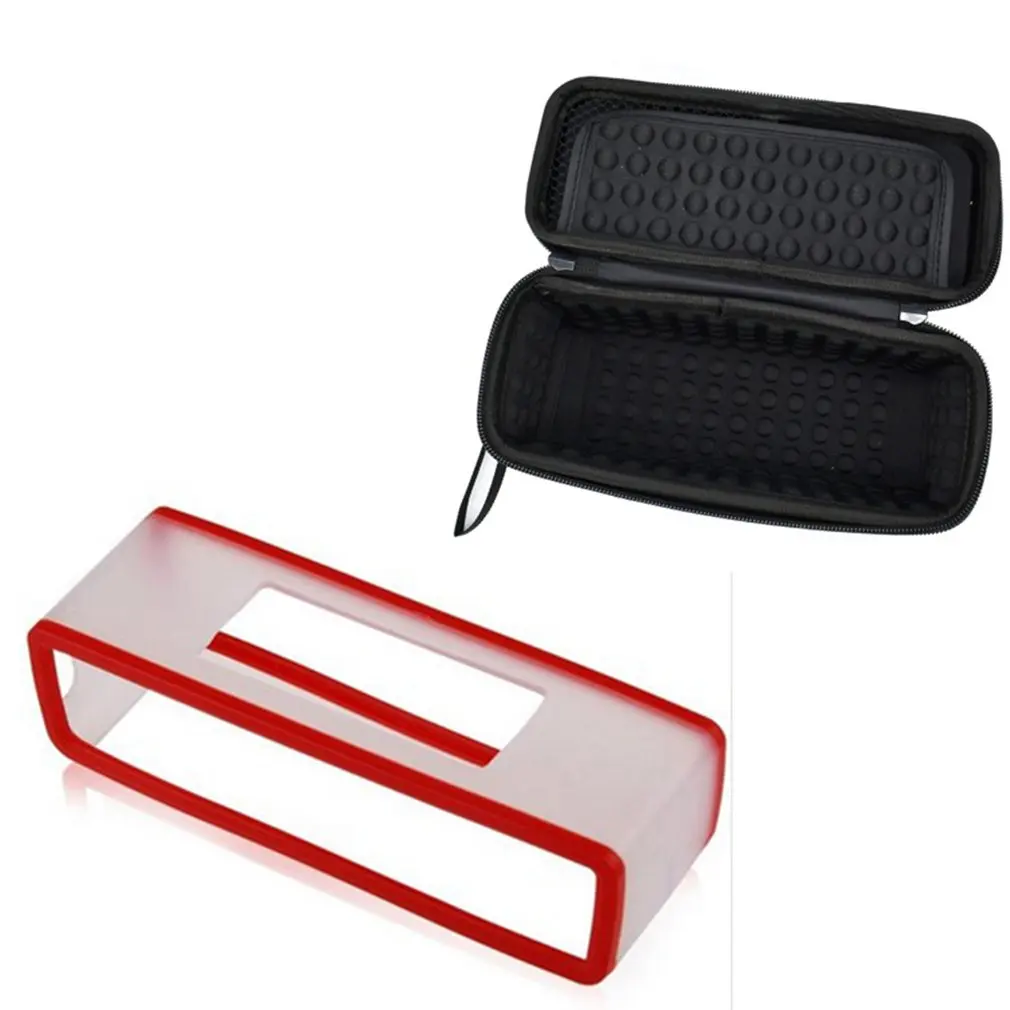 

For Bose mini speaker special protective cover Black zipper bag plus silicone case