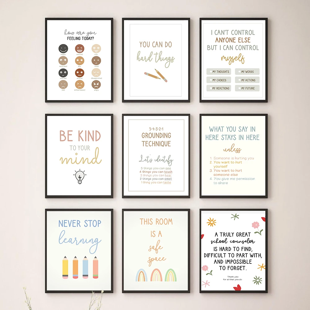 Psychologist Printed Matter Poster Art Canvas Painting School Counselor Office Social Work Therapist Teacher Wall Decor Picture Painting Calligraphy Aliexpress