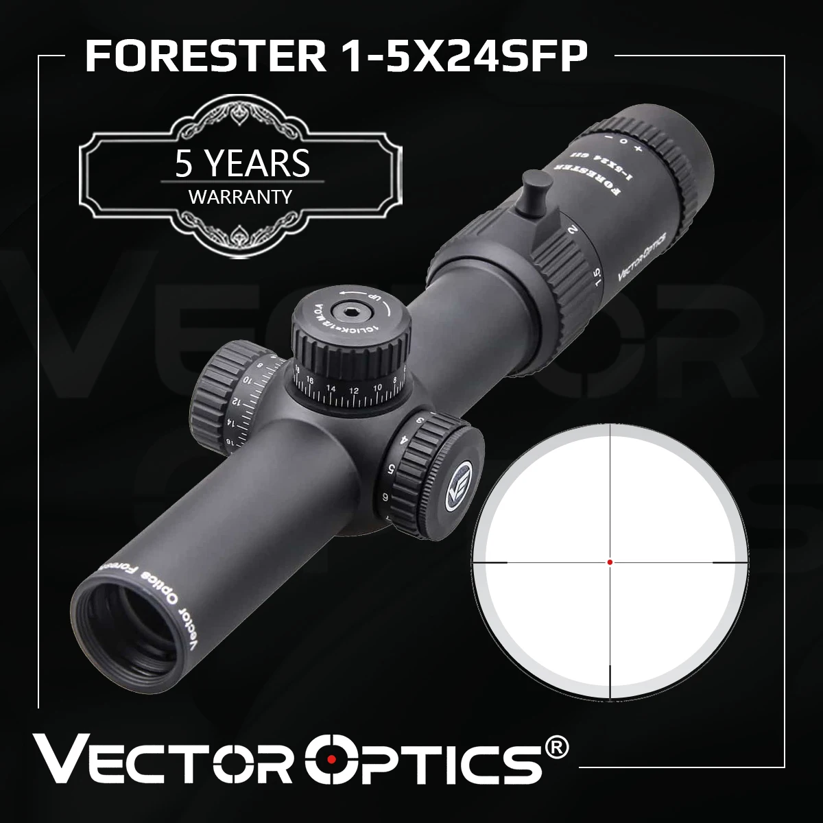 Cut Price Riflescope AR15 Airgun Vector-Optics Forester Airsoft .223 Genii 1-5x24 Center Dot 30mm p6wdj5D3