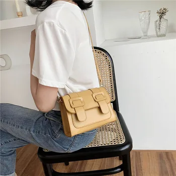 

Soild Color Small Square Bag For Women 2020 summer Handbag And Small Chain Fashion Cross Body Bag