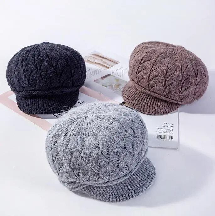 Зимняя шапка для женщин Skullies Beanie Hat Женская зимняя маска для волос с кроликом Балаклава Gorras cap s вязаная шапка