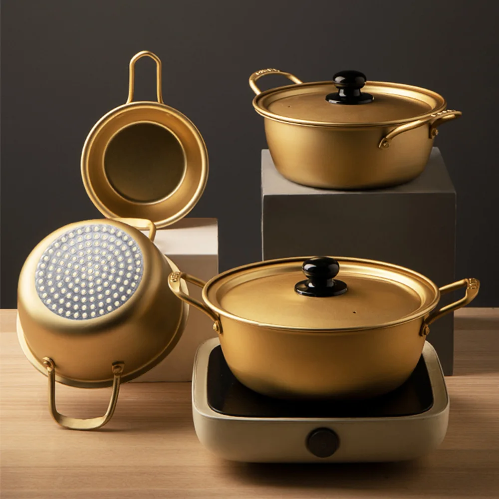 Gold Cooking Pots Fast Food Noodles Pot Cooking Pot Small Kitchen