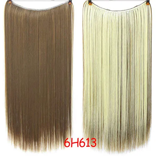 AOSIWIG 22 дюймов флип на проволоке в синтетическом Наращивание волос скрытый Невидимый не клип в повязке прямые высокотемпературные волокна - Цвет: YX01-6H613
