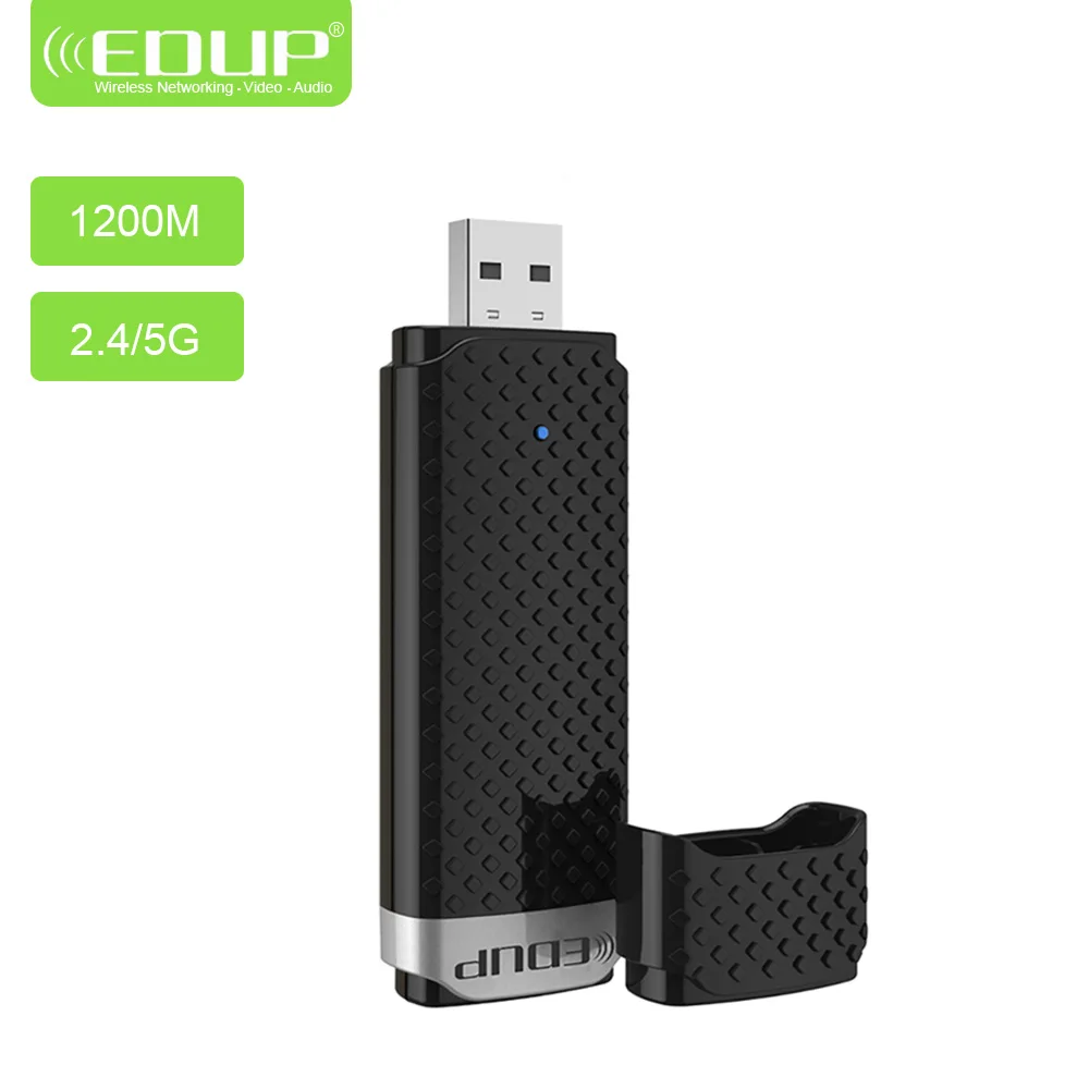 EDUP 5 ГГц USB беспроводной wifi адаптер высокоскоростной 1200 Мбит/с приемник 802.11ac