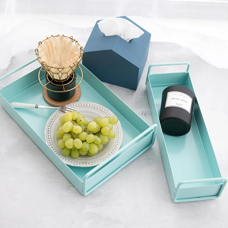 Blue color bathroom storage racks 2 layers make up display holder home decorating