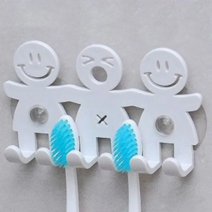 Home Bathroom Suction Cup 5 Hook Wall Mount Toothbrush Hanging Holder Smiley Toothbrush Holder Leslily Toothbrush Holder,Bathroom Sets Cartoon Sucker 5 Position Toothbrush Holder Suction Hooks