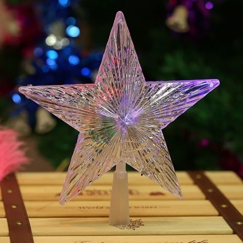 1 шт. изменение цвета Рождественская елка Топпер звезда Блестящий вращающийся светильник вечерние светодиодный светильник украшение