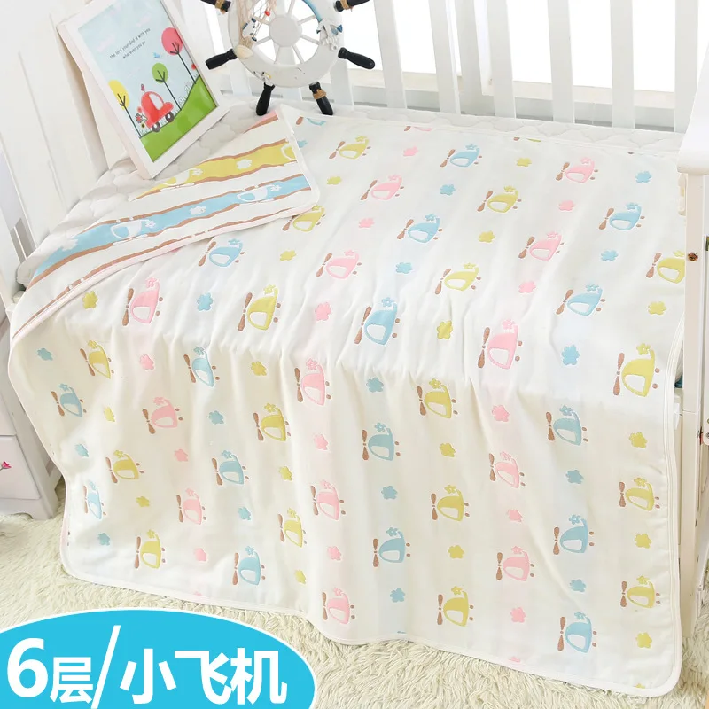 Детское стеганое одеяло с рисунком для новорожденных, для младенцев, для детей, шесть слоев, чистый хлопок, марля, мягкое полотенце, покрывало, банное полотенце, покрывало, одеяло