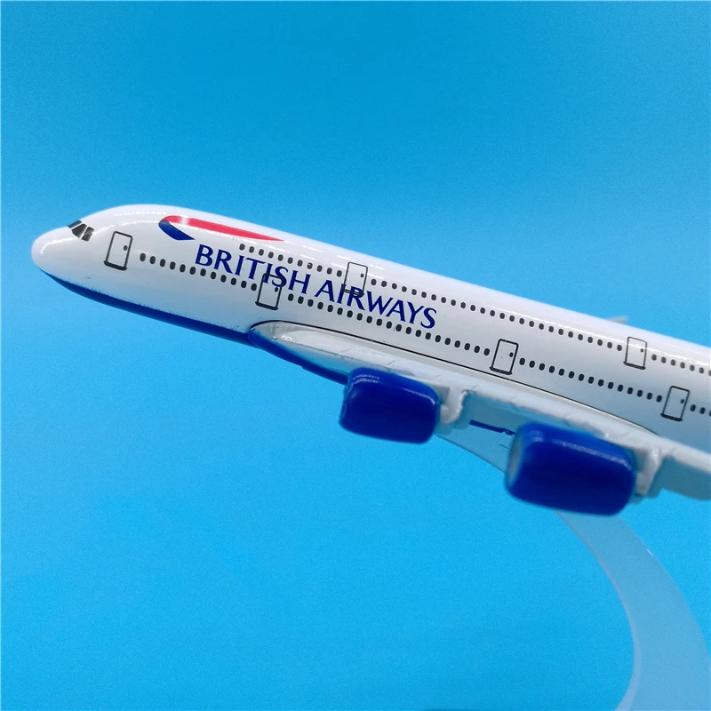 1:400 масштаб самолета 16 см British Airways Airbus A380 металлический самолет Модель Коллекционная украшение Подарочная модель игрушки