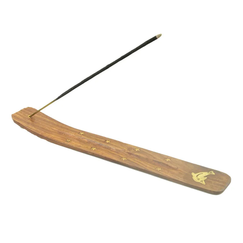 

Handmade Incense Burner Wood Rosewood Copper Plate Scented Board Solid Wood Incense Holder for Indian Incense Sticks