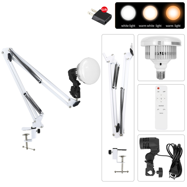 155W Dimmable LED Light Bulb Video Ring Lamp with Stand Photography Lighting Photo Studio Daylight Bulb Softbox Equipment