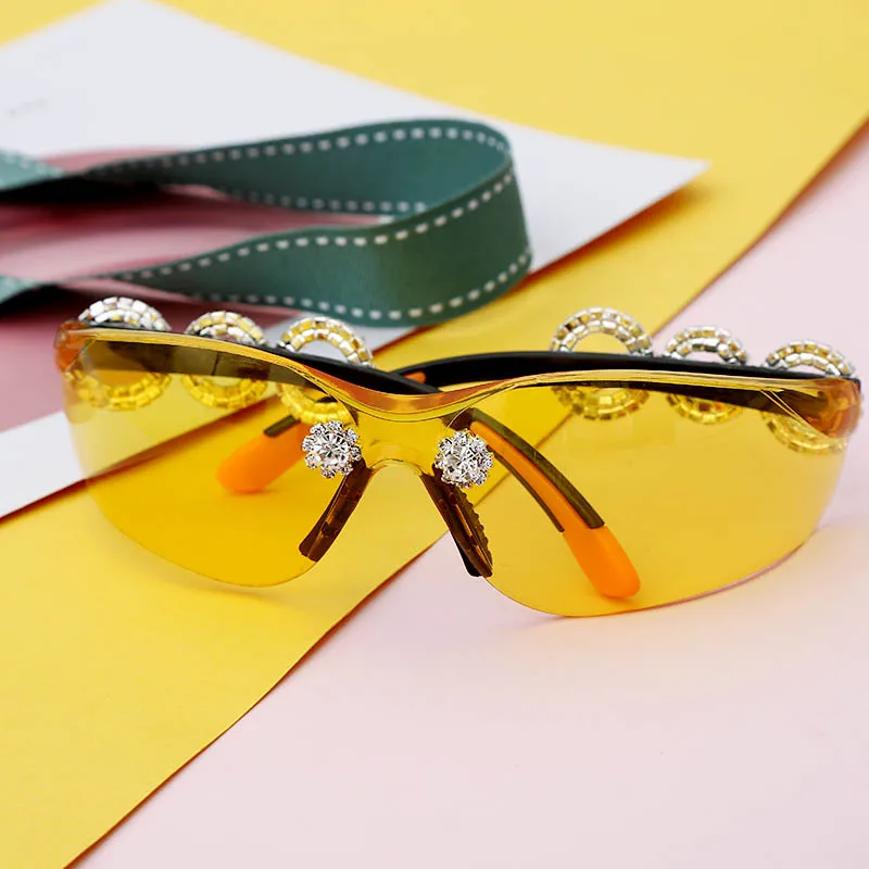 JASPEER цепочки Для мужчин алмаз солнцезащитные очки на открытом воздухе песчаник защита от ультрафиолета, от солнца очки Для женщин