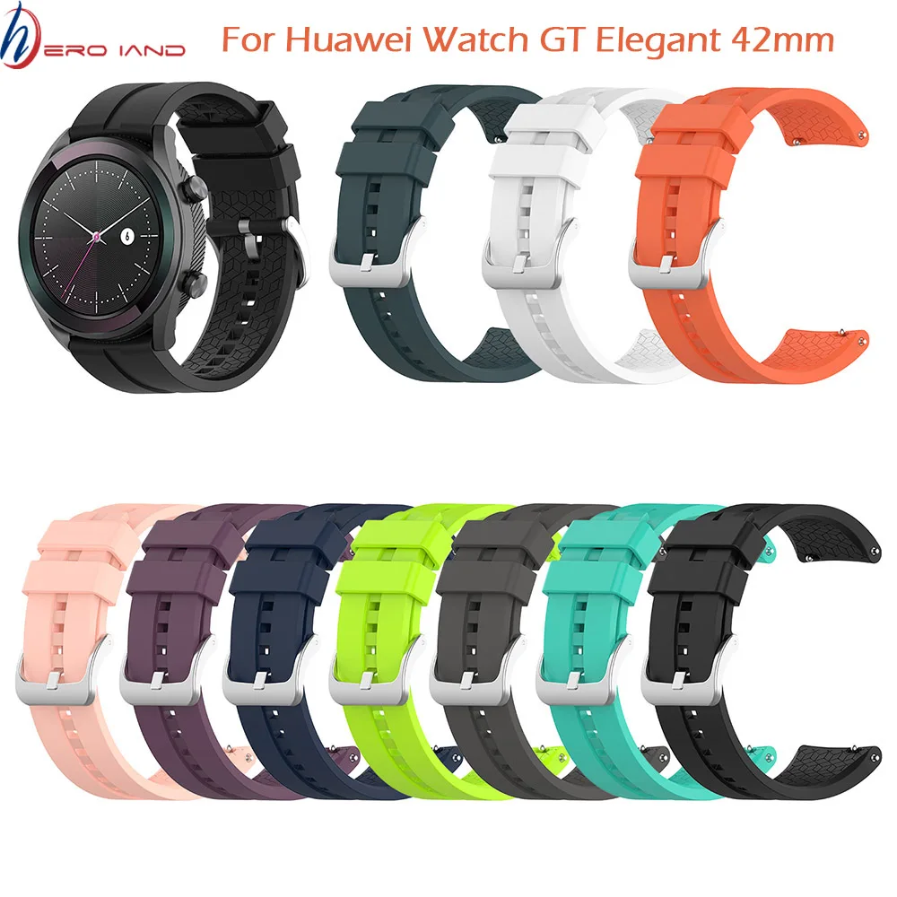 

Sports Silicone Waterproof Strap for Huawei Watch GT Active/Honor Magic Watch GT Elegant Texture Watch Band Replacement #0203