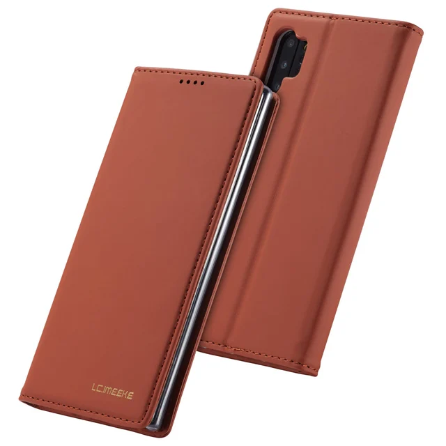 brown LC002 Кожаный чехол-портмоне с откидной крышкой чехол для samsung Galaxy Note 9, 10 лет, S8 S9 S10 плюс S10E A10 A20 A30 A40 A50 A70 A51 A71 Etui карт чехол-подставка - Цвет: brown LC002