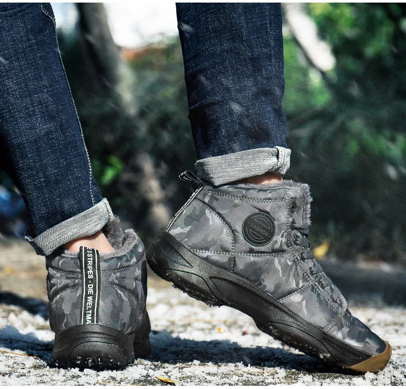 SENTA зимние мужские кроссовки водонепроницаемые теплые плюшевые зимние ботинки камуфляжные кроссовки уличная спортивная прогулочная обувь мужские Zapatillas