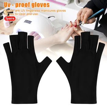 

3pairs Women Daily Fingerless Gloves Manicure Anti UV Sunlight Breathable Soft Outdoor Camping Protect Hands Multifunction