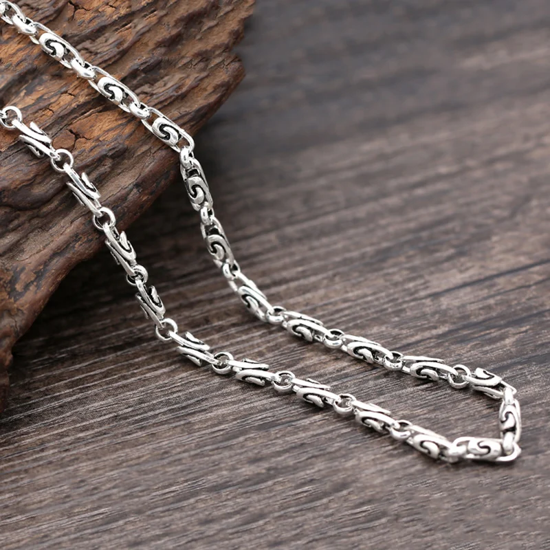 

Men Necklace 925 Sterling Silver Bamboo Pendant Chain Necklace Christmas gift Women fashion jewelry