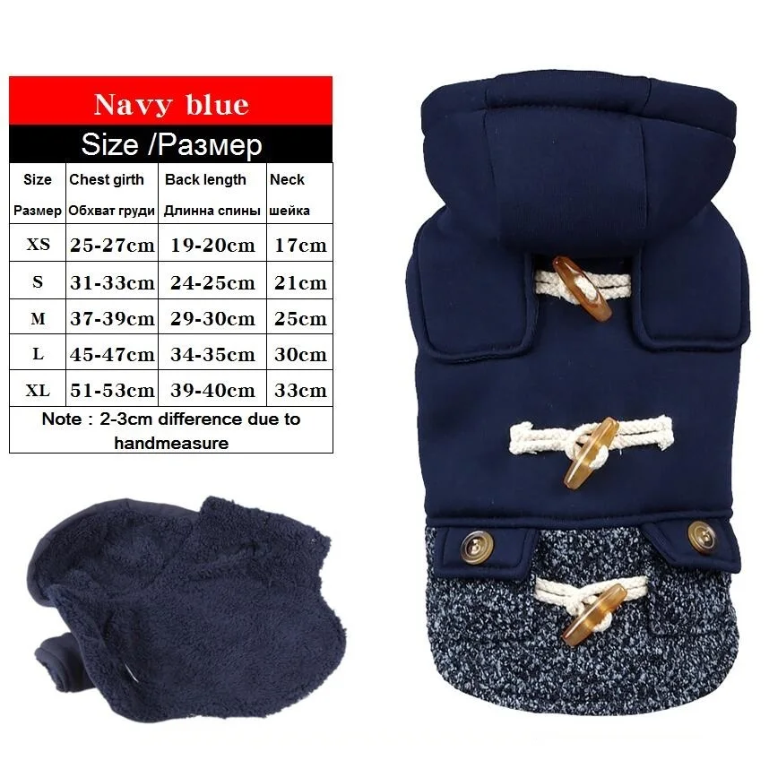 Fleece Blue A13021 Зимняя одежда для питомца собаки, пальто для холодной погоды для маленьких собак, французская одежда для бульдога, теплая флисовая Попона для собаки, куртка XS S M L XL XXL - Цвет: Fleece Blue A13021