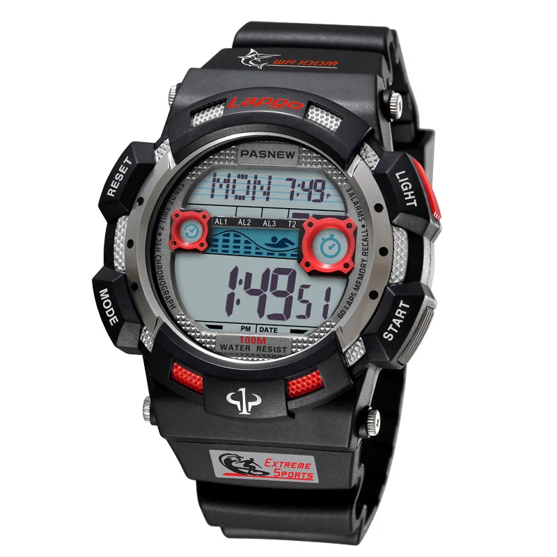 

PASNEW luxury brand men's digital watch, men's fashion sports watch, 100M waterproof diving watch, electronic watch