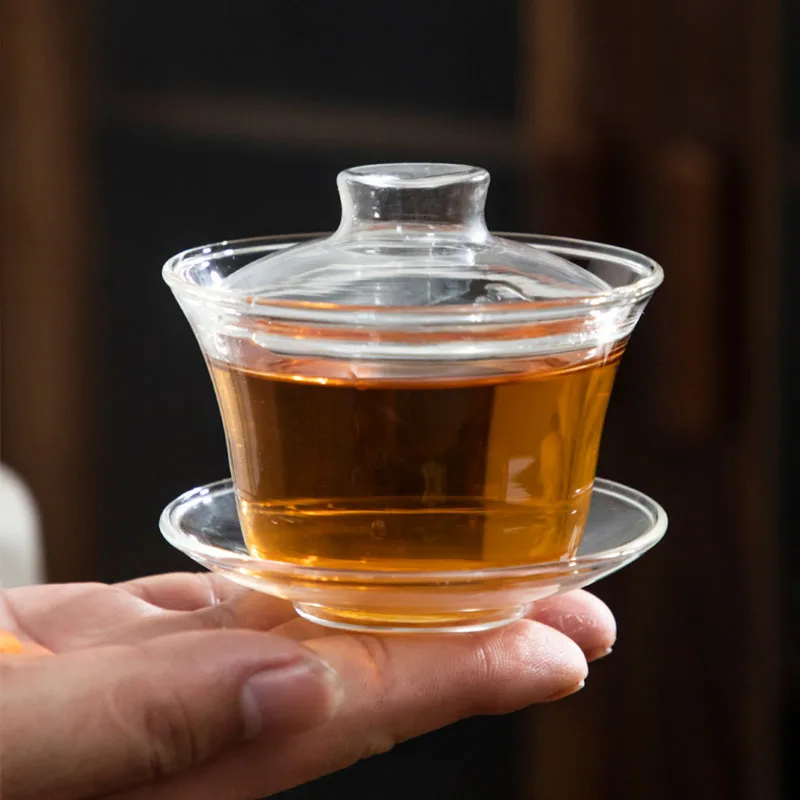 Glass Gaiwan Tea Set Heat Resistant Explosion Proof