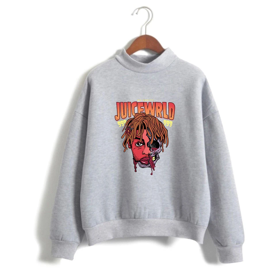Cena Hip Hop raper Juice Wrld bluza z golfem kobiety Kawaii moda długi rękaw z nadrukiem bluza Streetwear kobiety ubrania