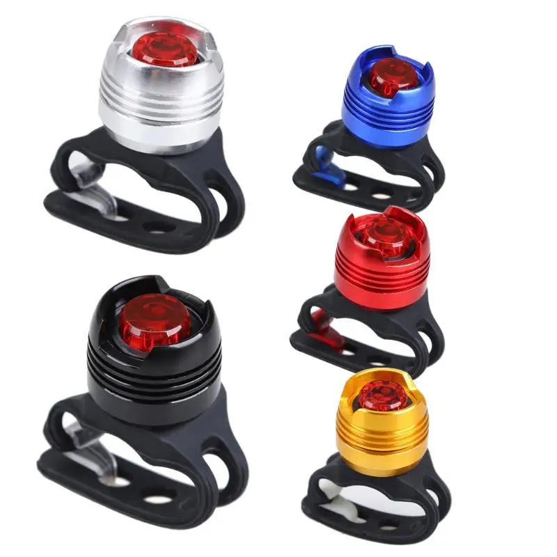 

Aluminum Bicycle Front Rear Tail Helmet Red White LED Flash Lights Safety Warning Lamp Cycling Caution Light Waterproof A30810