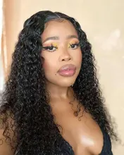 Rebecca Deep Wave-peluca Frontal de encaje 360, pelucas de cabello humano brasileño prearrancado, rizado profundo, 30 pulgadas